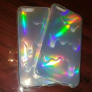 Iphone 6 silver drippy case